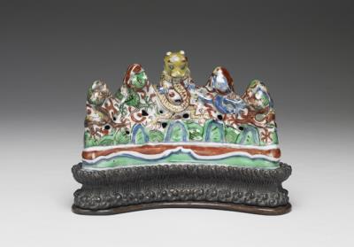 图片[2]-Mountain-shaped wucai porcelain brush stand with dragon decoration, Wanli reign (1573-1620), Ming dynasty-China Archive